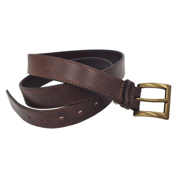 Eddie Bauer Men's Dress Casual Belt Size 48 #2130 Brown Italian Leather - Picture 6 of 16